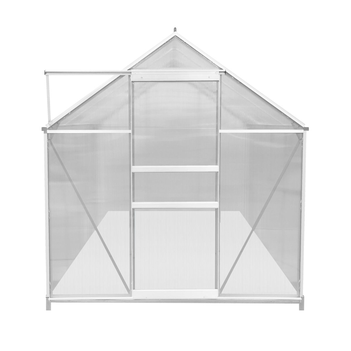 Polycarbonate Greenhouse 6ft x 10ft with Base – Silver