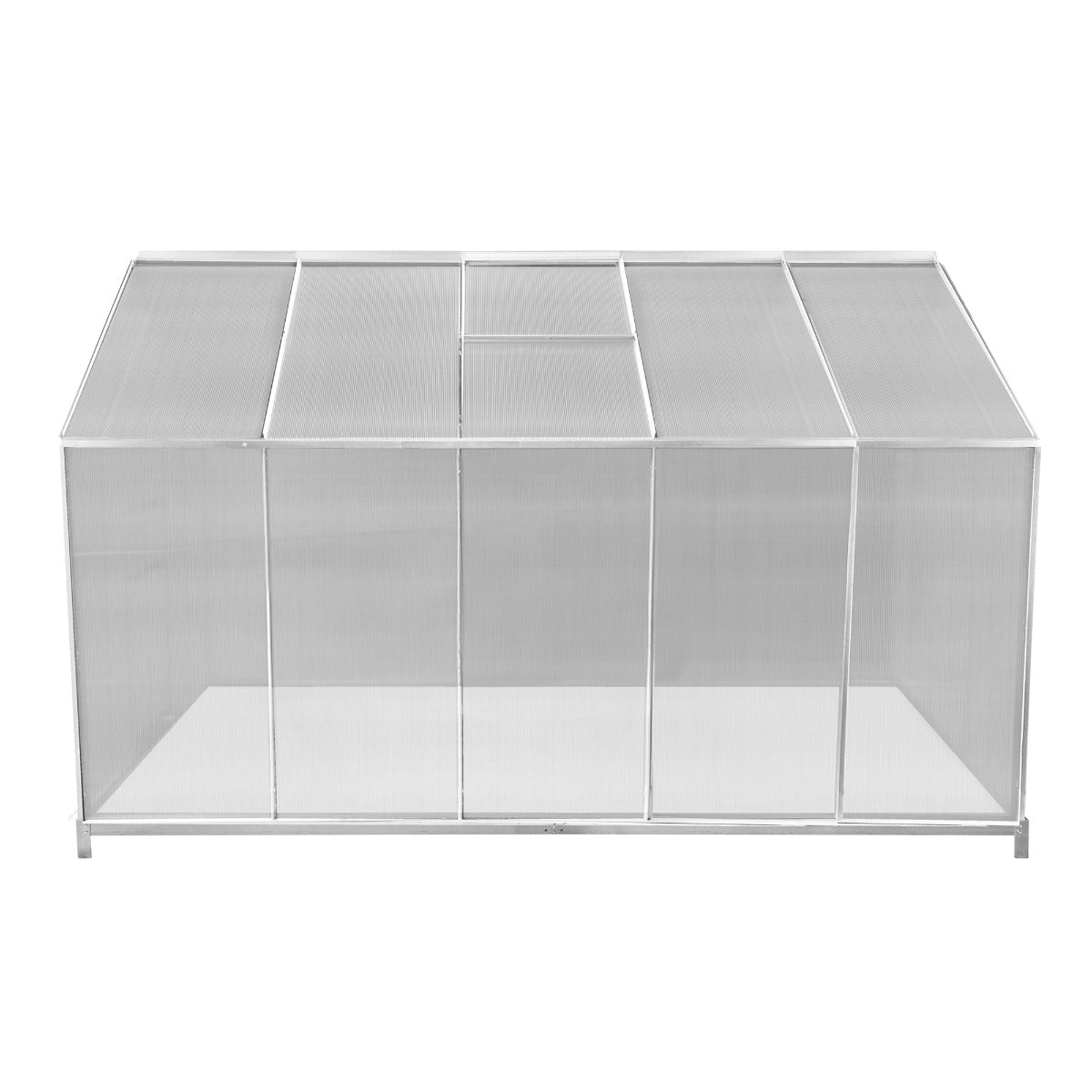 Polycarbonate Greenhouse 6ft x 10ft with Base – Silver