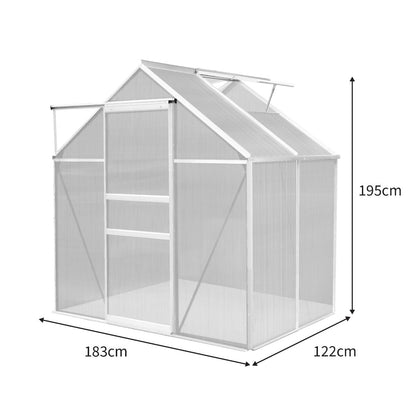 Polycarbonate Greenhouse 6ft x 4ft – Silver