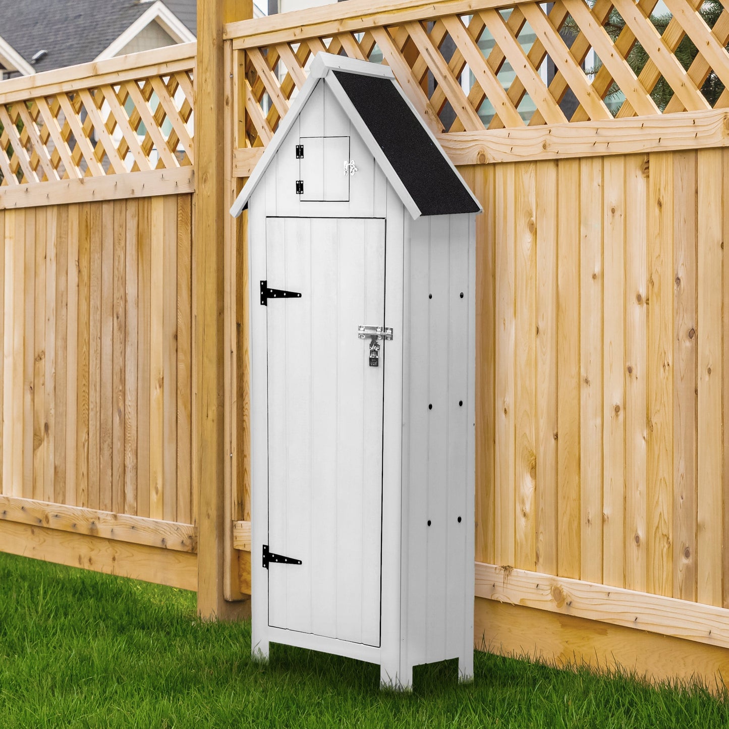 Wooden Garden Shed - White