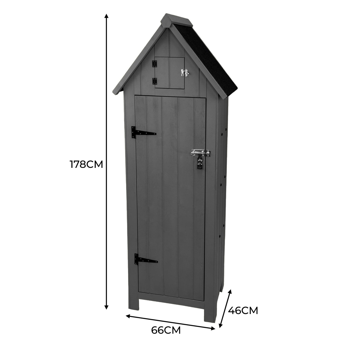 Wooden Garden Shed - Dark Grey