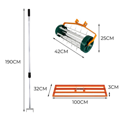 100cm Lawn Leveller & Aerator – Orange