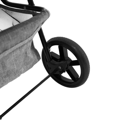 Pet Stroller with Rain Cover - Woven Grey