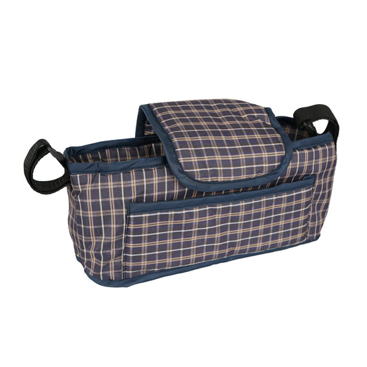 Pet Stroller Caddy Bag - Blue Tartan