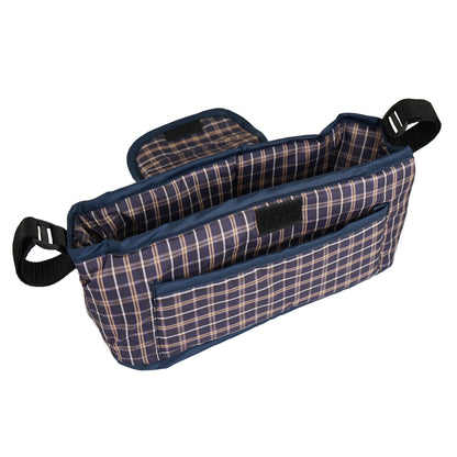 Pet Stroller Caddy Bag - Blue Tartan