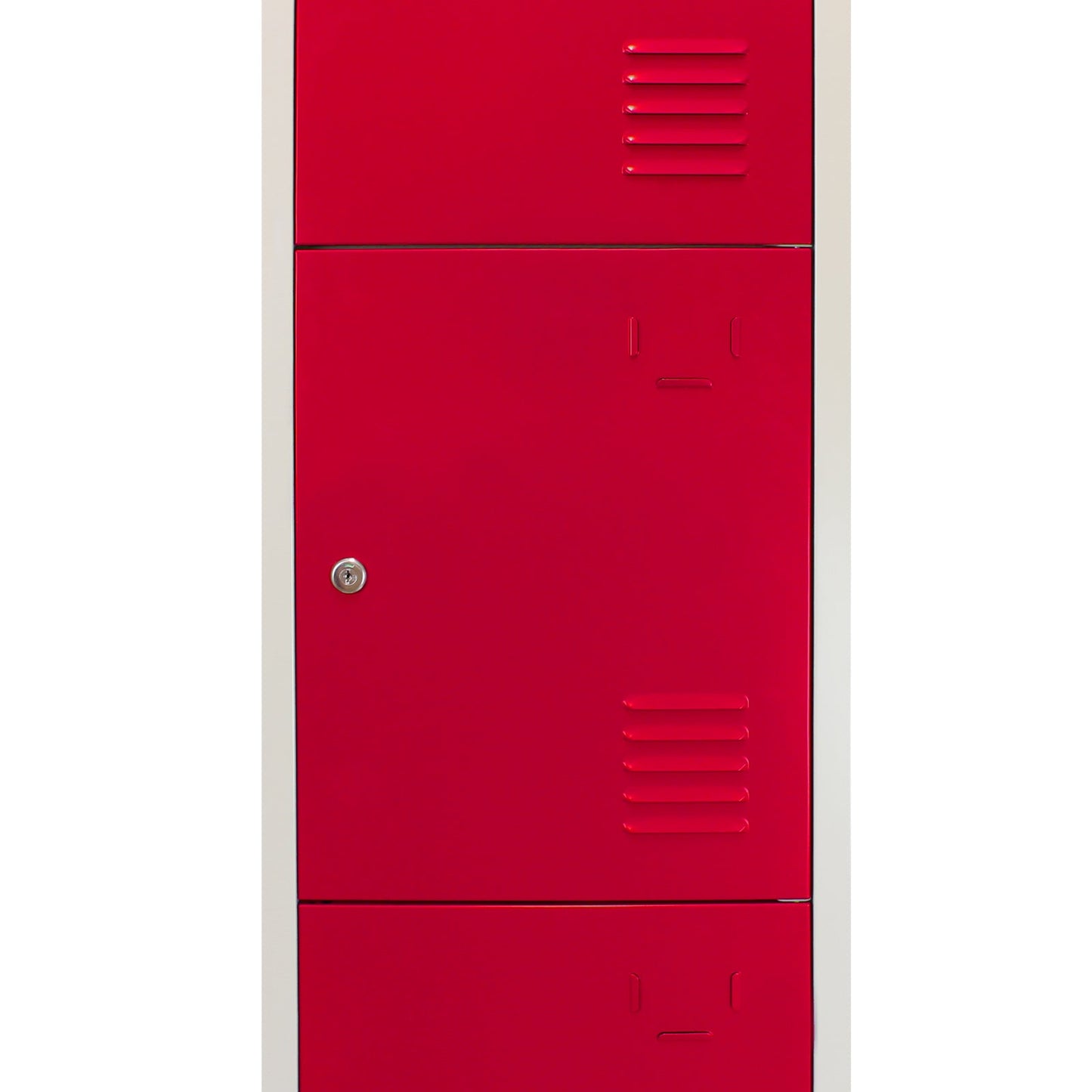 3 x Metal Storage Lockers - Four Doors, Red