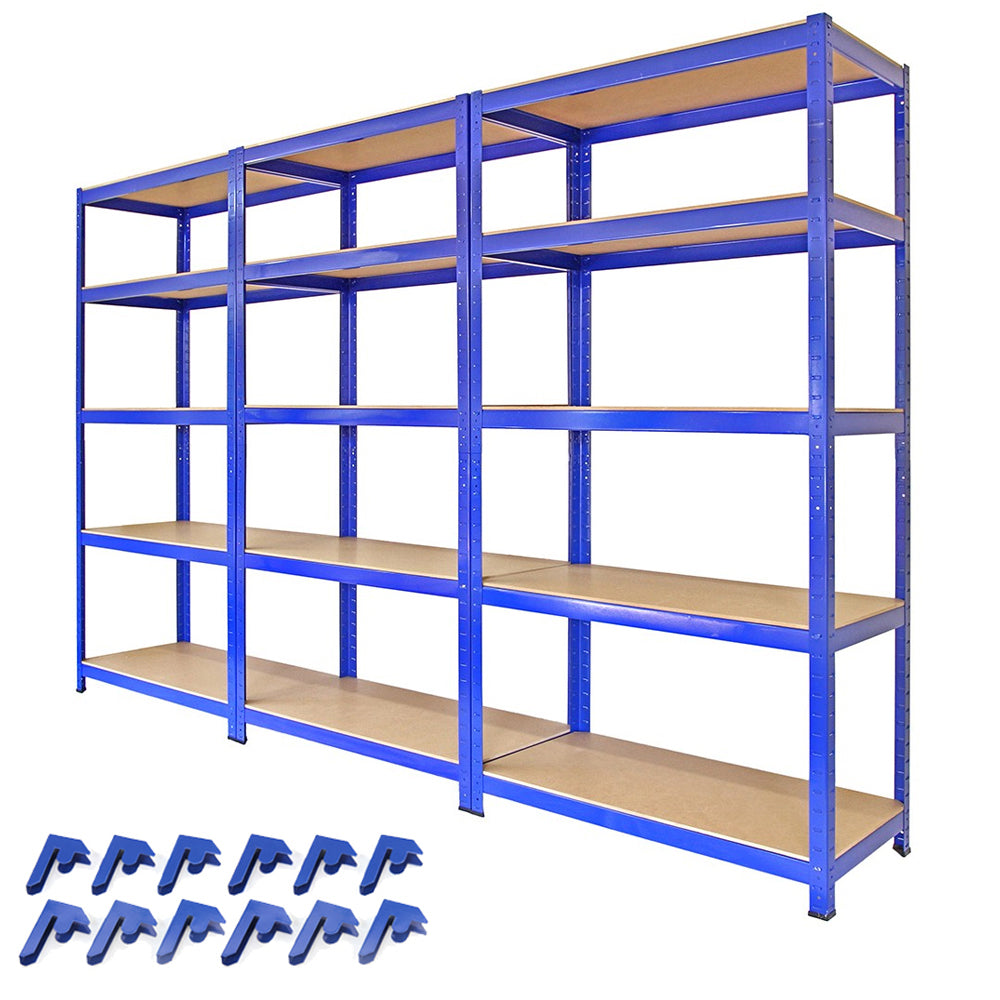 3 x T-Rax 90cm Blue Racking & Bay Connectors