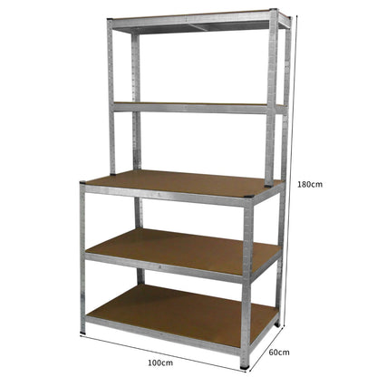 2 x 90cm Galwix & Galwix Workbench Shelving Unit & Mallet