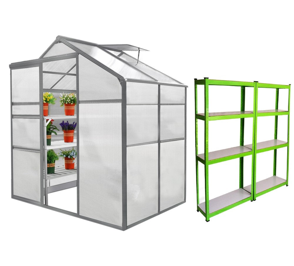 Greenhouse 6ft x 4ft And 2 x Water-resistant Racks