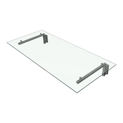 MonsterShop Glass Door Canopy & Brackets, 144cm W, 80cm D