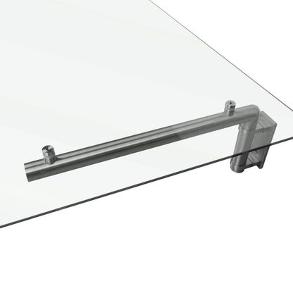 MonsterShop Glass Door Canopy & Brackets, 144cm W, 80cm D