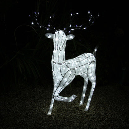 Light Up Reindeer Stag, Doe & Snowman Set
