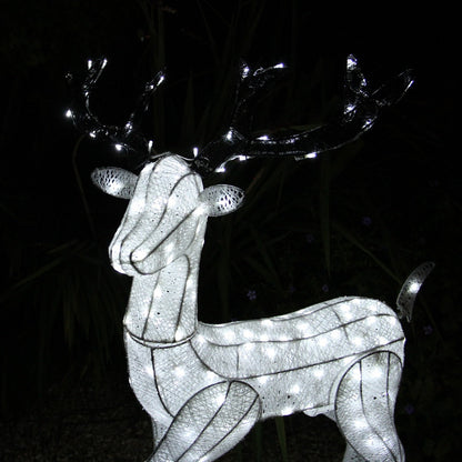 Light Up Reindeer Stag, Doe & Snowman Set