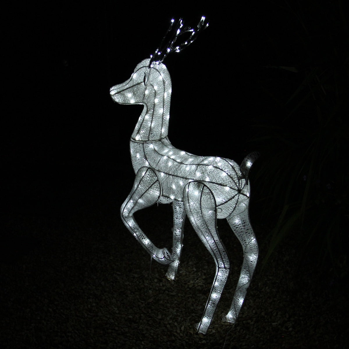 Light Up Reindeer Stag, Doe & Snowman Set