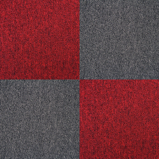 40 x Carpet Tiles 10m2 / Scarlet Red & Charcoal Black