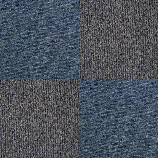 40 x Carpet Tiles 10m2 / Storm Blue & Charcoal Black