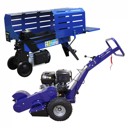 T-Mech Log Splitter 5T 370mm & T-Mech 13HP Stump Grinder