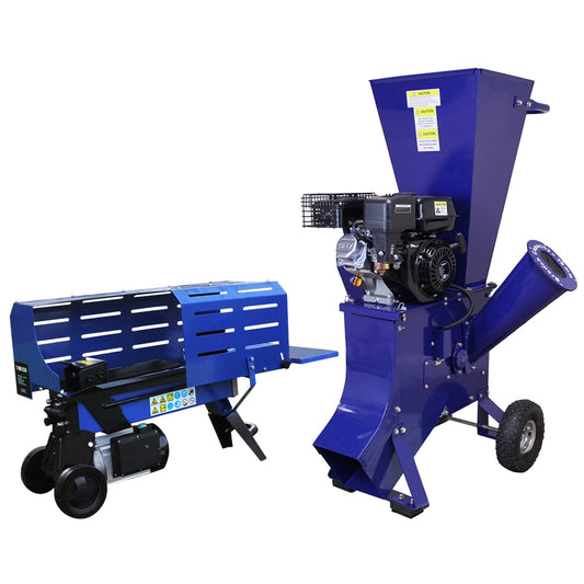 T-Mech Log Splitter 5T 370mm & T-Mech 6.5HP Wood Chipper