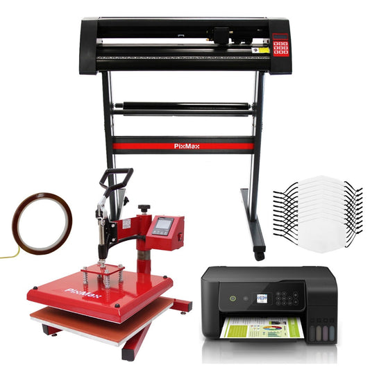 10 Face Masks, Swing Heat Press, Eco Tank Printer, Vinyl Cutter & Signcut Pro