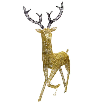 Light Up Reindeer Gold Stag - 120cm 200 Ice White LED