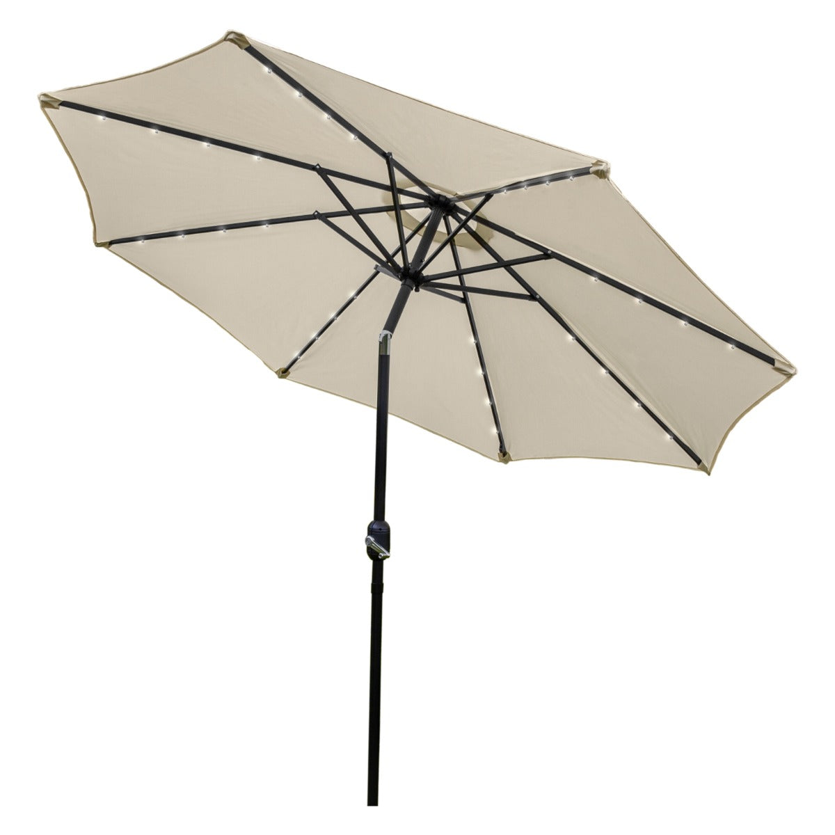 Cream 2.7m LED Tilt Parasol