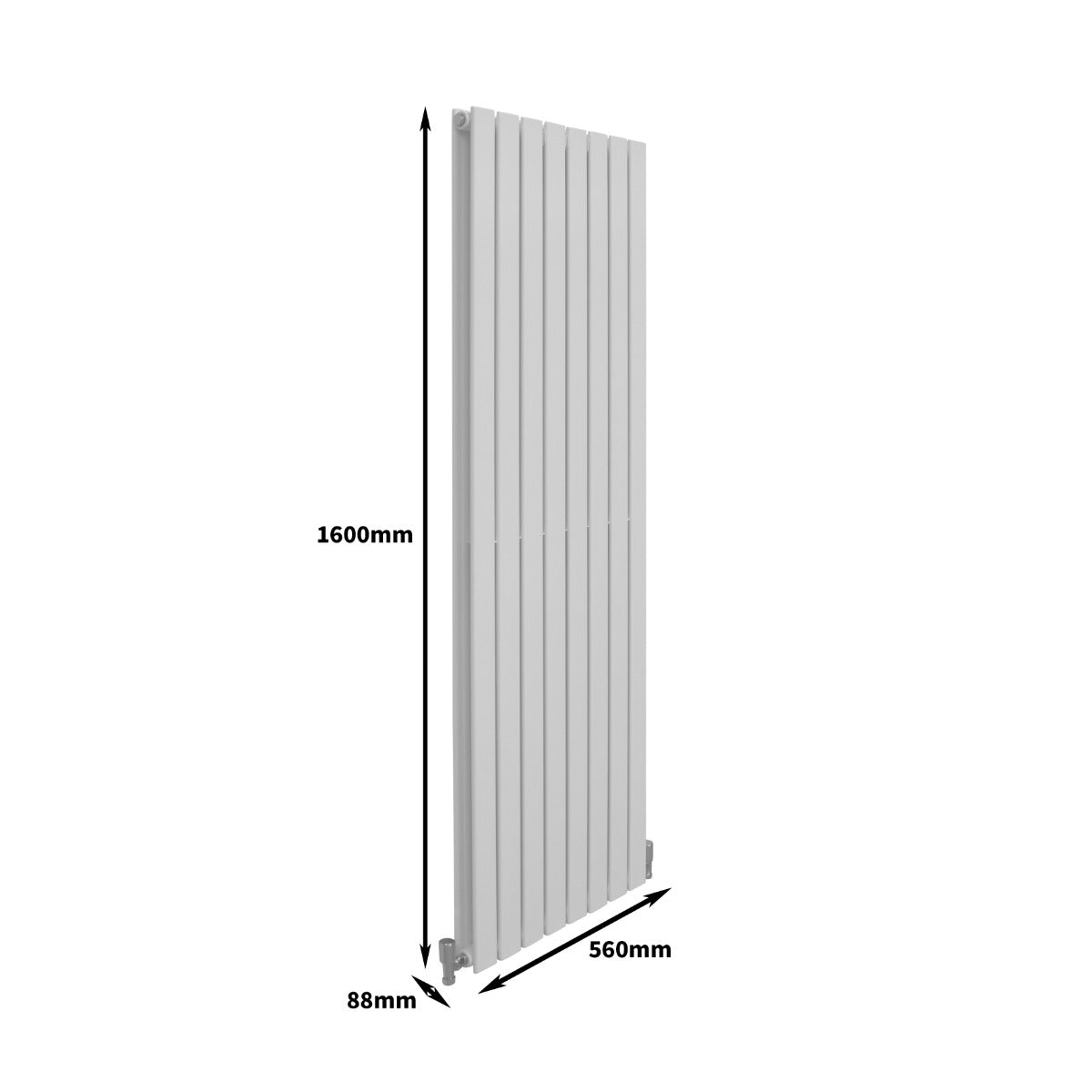 Designer Flat Panel Radiators Gloss White 1600mm x 560mm