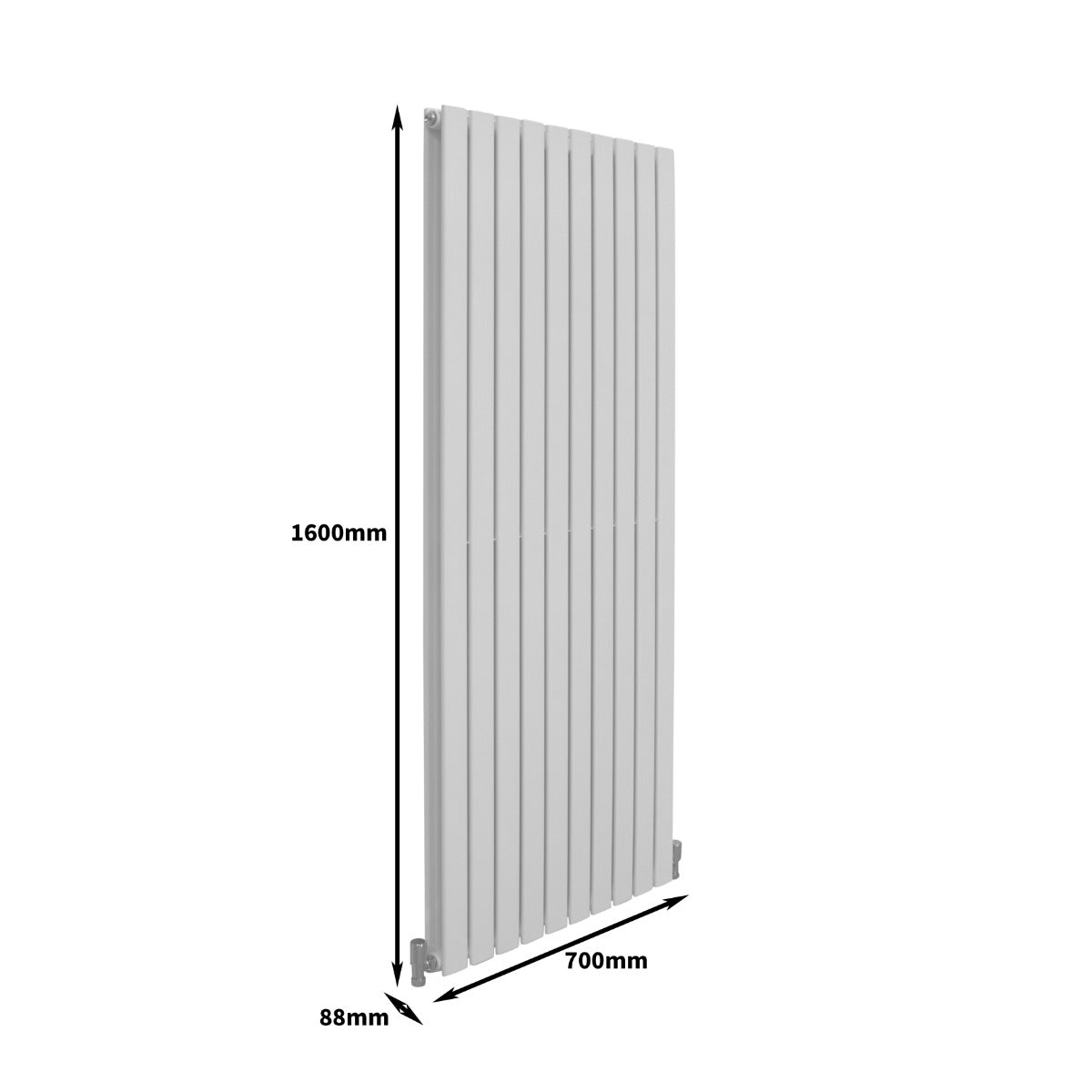 Designer Flat Panel Radiators Gloss White 1600mm x 700mm