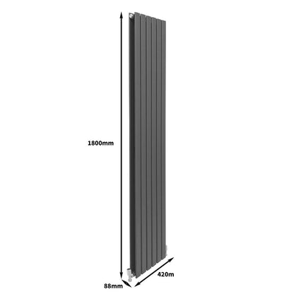 Designer Flat Panel Radiators Anthracite Grey 1800mm x 420mm