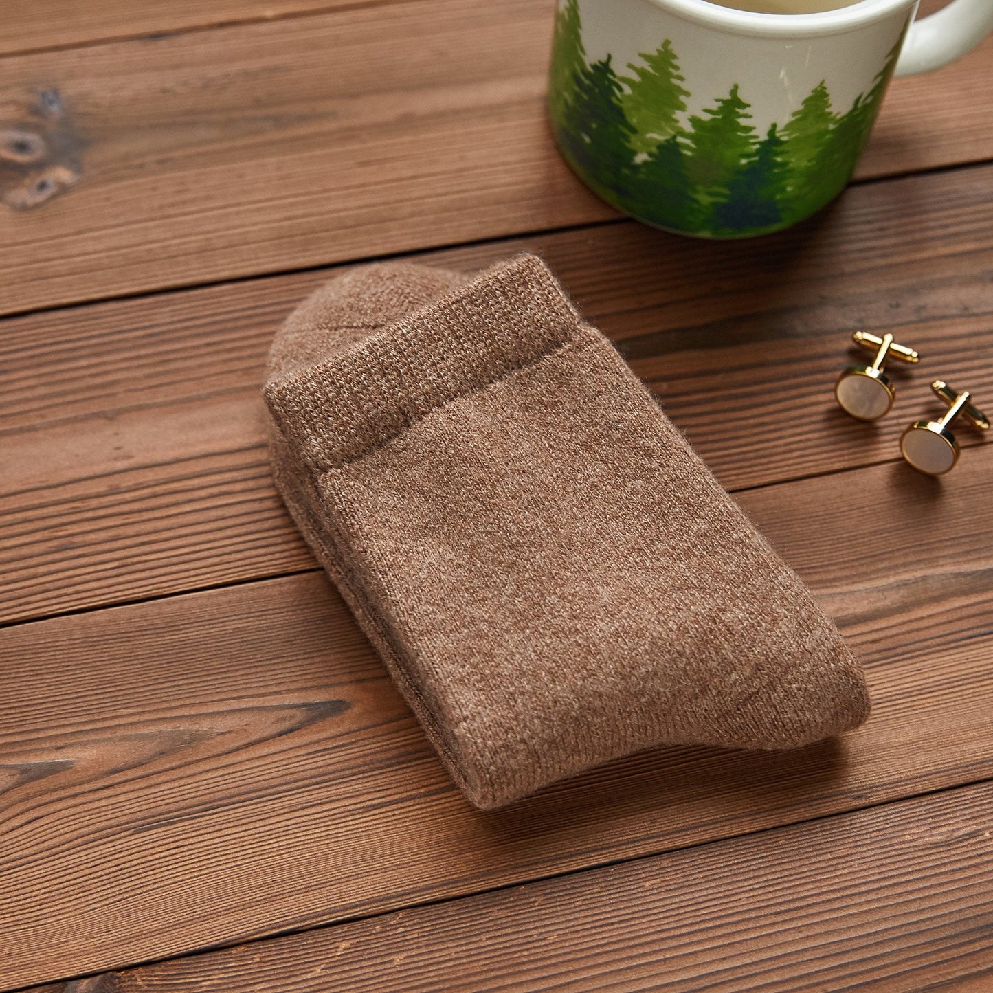 Brown Sugar Wool Quarter-Length Socks | Flexible Fit