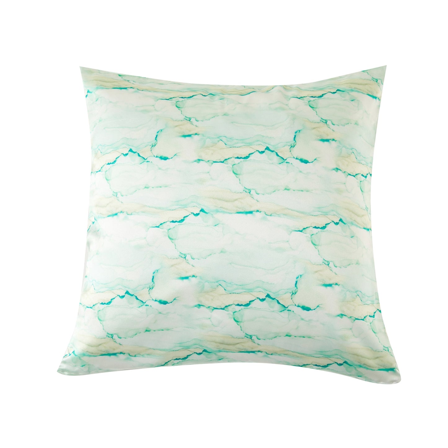 Marble Print Mint Green Mulberry Silk Cushion Cover | 19 Momme | Brush Collection | Throw Pillow Cover with Zipper