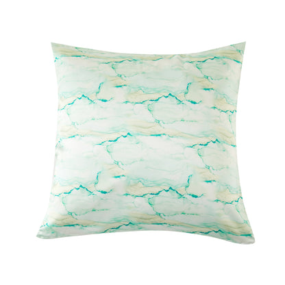 Marble Print Mint Green Mulberry Silk Cushion Cover | 19 Momme | Brush Collection | Throw Pillow Cover with Zipper