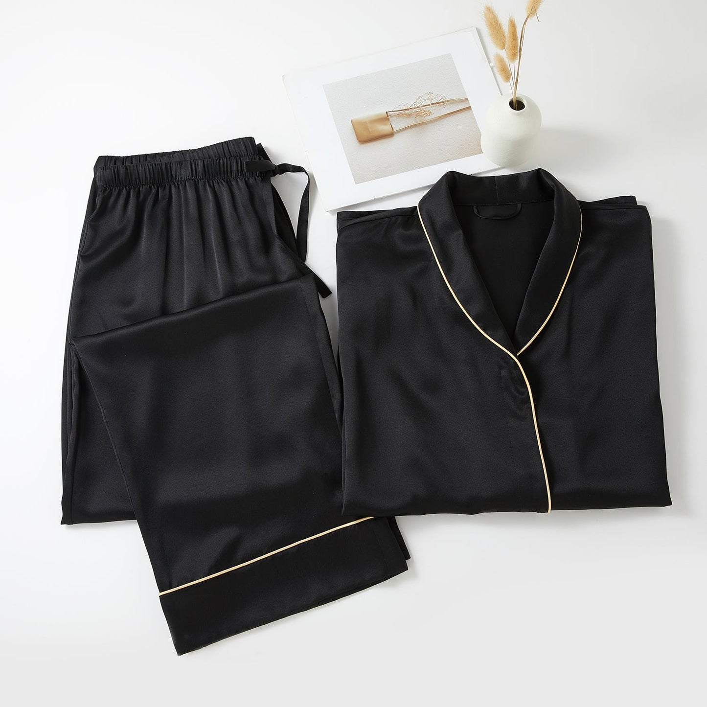 Daffodils Pure Silk Long Sleeve Pajama Set for Men