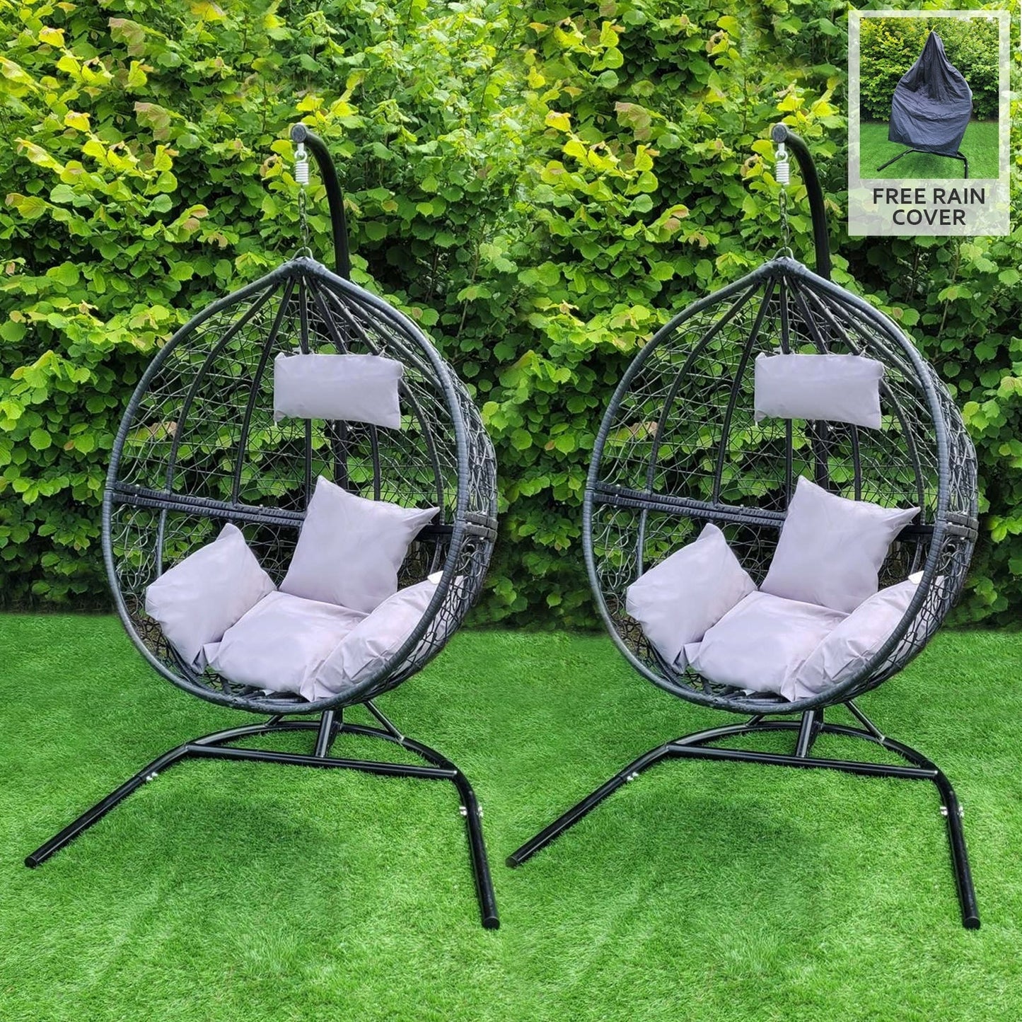 2 Black Egg Chairs