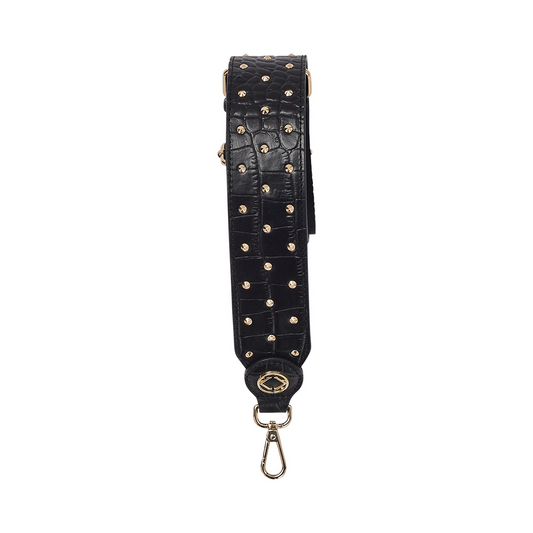 Stevie Croc Studded Black Embossed Leather Strap