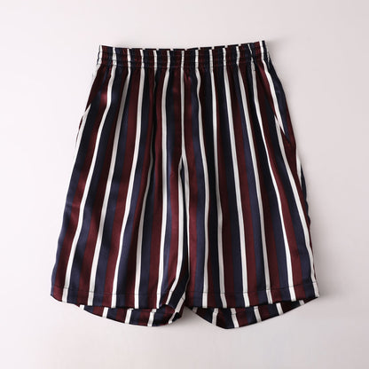 Pure Mulberry Silk Striped Men's Shorts | Mid Waist | 19 Momme Silk Charmeuse