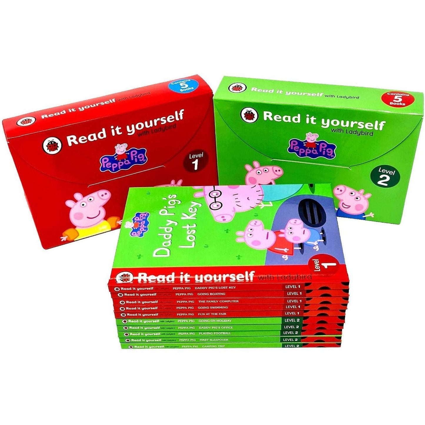 Peppa Pig Read It Yourself With Ladybird Level 1-2: 10 Books Collection Set