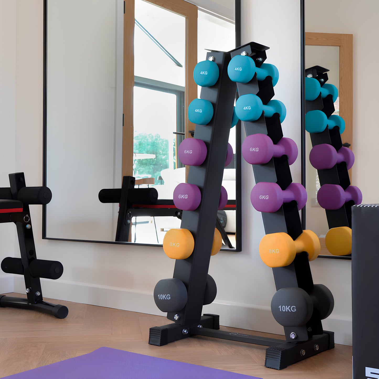 Neoprene Dumbbells Set with Rack