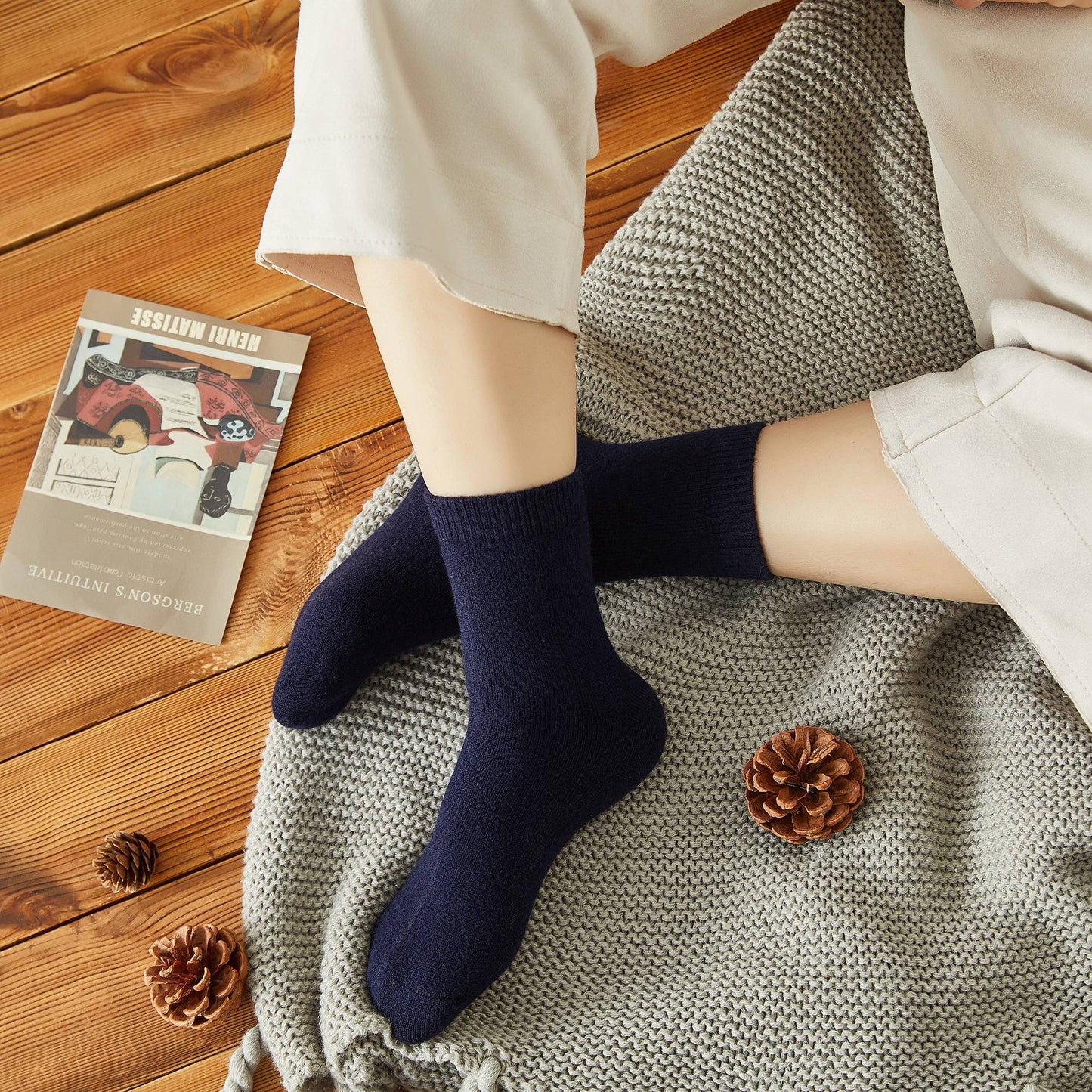 Blueberry Pie Wool Quarter-Length Socks | Flexible Fit