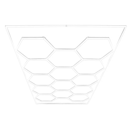 Hexagon LED Lights x 2 & Vented Garage Floor Tiles With Edges - 165 Grey & 60 Blue