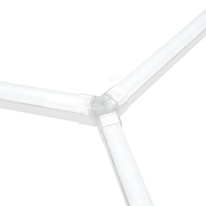 Hexagon LED Lights x 2 & Vented Garage Floor Tiles With Edges - 165 Grey & 60 Blue