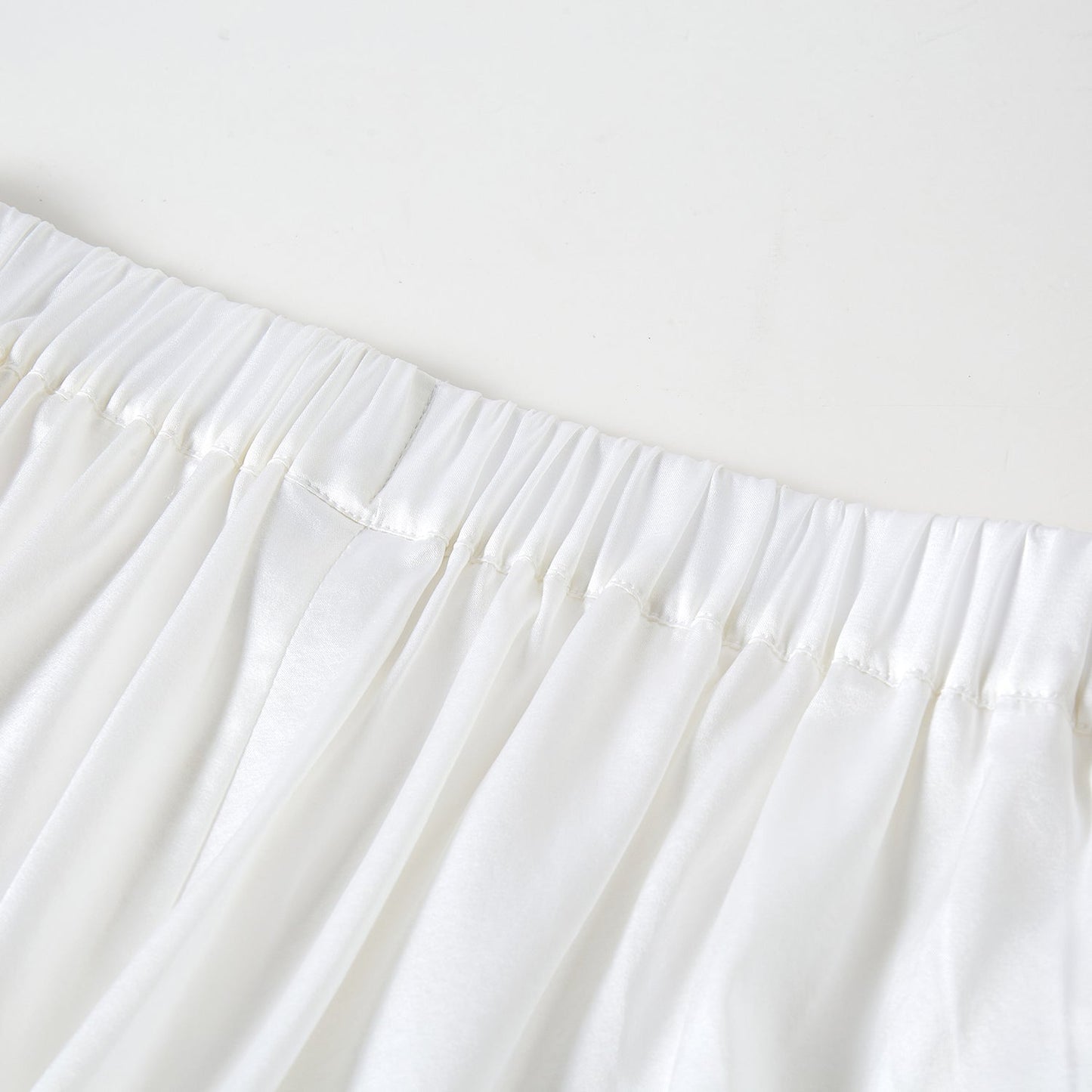 Pearl White Pure Mulberry Silk Petal Shorts | Mid-Waist | Silk Charmeuse Handmade Bridal Shorts | Soar Collection