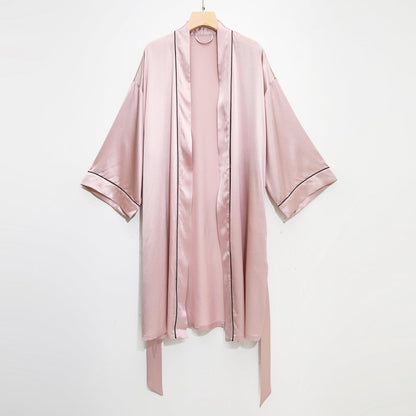 Gift Set | Pure Silk Baby Pink Kimono Robe & Slip Dress | 22 Momme | Float Collection