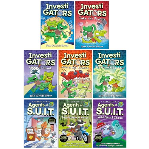 Investigators Series 8 Books Collection Set by John Patrick Green (InvestiGators, Take the Plunge, Off the Hook, Ants in Our P.A.N.T.S, Braver and Boulder, Agents Of S.U.I.T. and More)