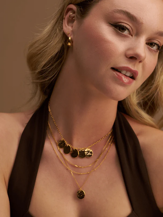 Polished Molten Layered Coin Necklace