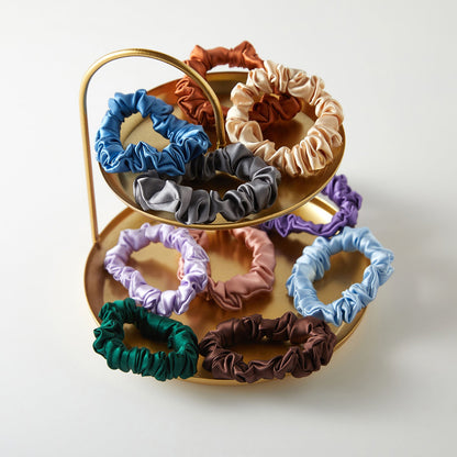 Custom Silk Scrunchie | 22 Momme Pure Mulberry Silk | French, Regular, Mini or Skinny Bridal Scrunchies | Float Collection