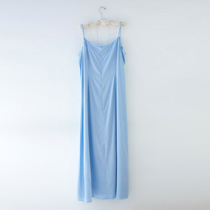 Pure Silk Ankle Length Slip Dress | Custom size Handmade | Morning Mist | 19 Momme | Mulberry Silk Extra Long Slip Dress No Slits | Wedding Lingerie