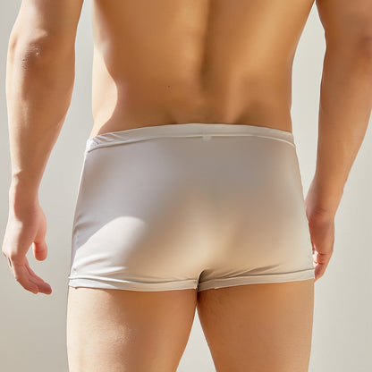 Silver Grey Knitted Silk Men's Trunks | Mid Rise | Shimmer Collection