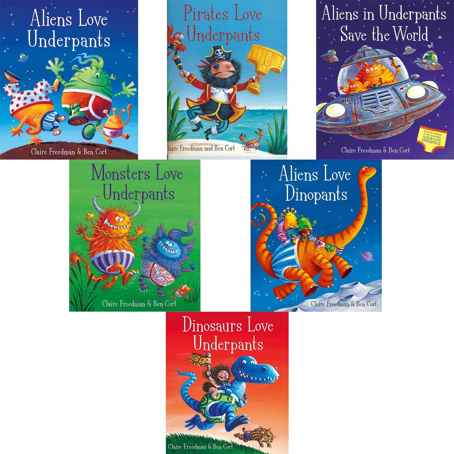 Aliens Love Underpants Collection 6 Children Picture Books Set Pirates Dinosaurs Monsters Love Underpants