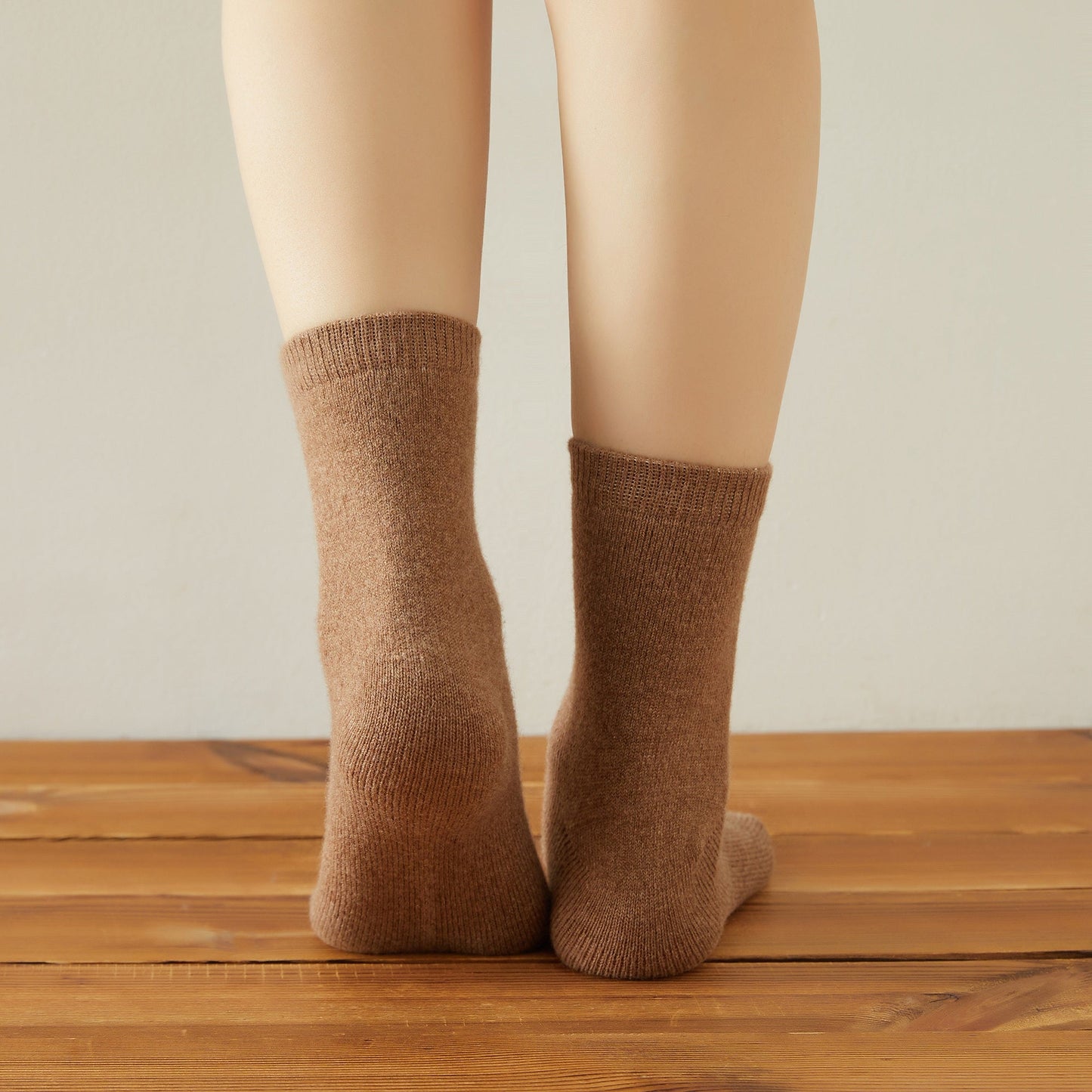 Brown Sugar Wool Quarter-Length Socks | Flexible Fit