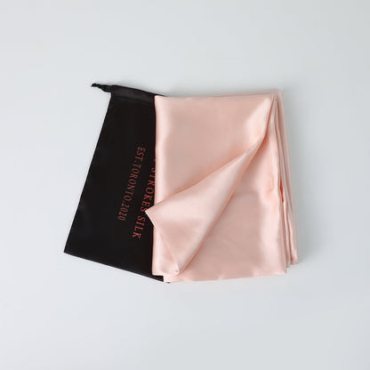 Salmon Pink Luxury Pure Mulberry Silk Pillowcase | Queen | 32 Momme | Drape Collection